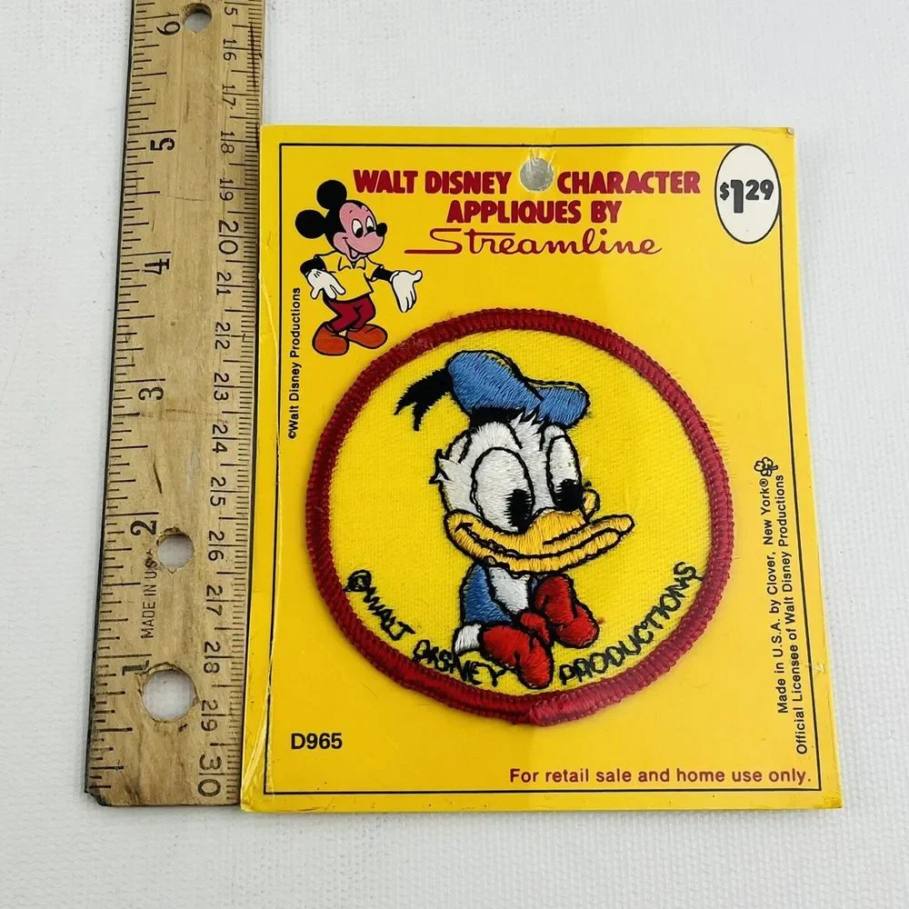 Vintage‎ Walt Disney Donald Duck Embroidery Patch Clover Streamline